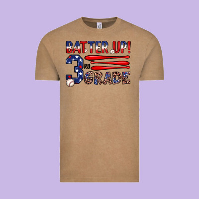 Batter Up 3rd Grade Vintage Tee Designed By Jahusdesignshop