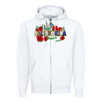 White salvadorena Zipper Hoodie - texasbilliewilder