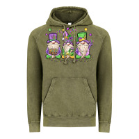 Vintage Olive mardi gras gnomes Vintage Hoodie - MaliasSmallBusiness