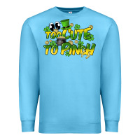 Ocean Blue Too cute to pinch St. Patrick's Day Premium Sweatshirt - HowdyJamesFarm