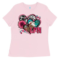 Bubblegum Pink lpn licensed practical nurse hearts Ladies Tee - Jasminsmagicworld