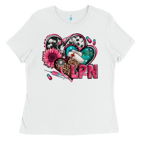 White lpn licensed practical nurse hearts Ladies Tee - Jasminsmagicworld