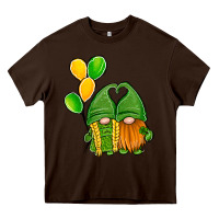 Chocolate Brown St Patrick's Day Gnomes Heavy Core Tee - Jasminsmagicworld