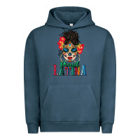 Pigment Midnight Navy proud latina Urban Hoodie - BundleAndBundleShop