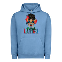Pigment Pebble Blue proud latina Urban Hoodie - BundleAndBundleShop