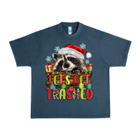 Midnight Navy lets get trashed with raccoon Urban Heavy Tee - MaliasSmallBusiness