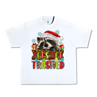 White lets get trashed with raccoon Urban Heavy Tee - MaliasSmallBusiness