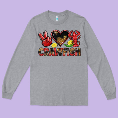 Crawfish Long Sleeve Tee Designed By Lillyallendesigns