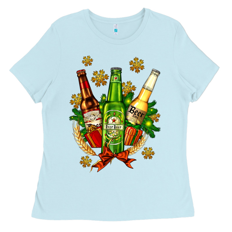 Beer Bottle Party Set For Christmas Ladies Tee by AdoDesignShop | Teevron