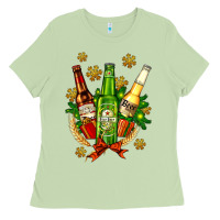 Matcha beer bottle party set for christmas Ladies Tee - AdoDesignShop