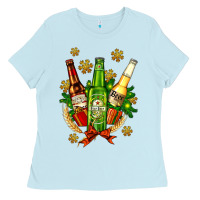 Baby Blue beer bottle party set for christmas Ladies Tee - AdoDesignShop