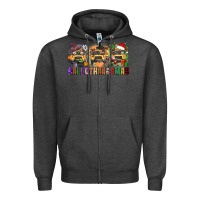 Charcoal Heather hallothanksmas Zipper Hoodie - texasbilliewilder