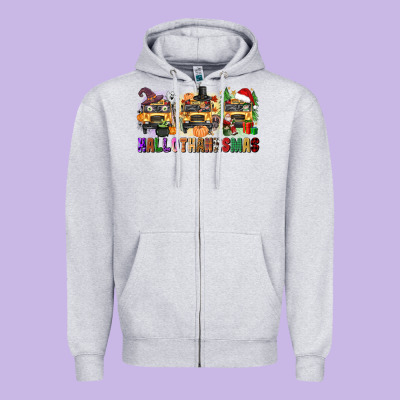 Hallothanksmas Zipper Hoodie Designed By Texasbilliewilder