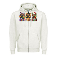Oatmeal Heather hallothanksmas Zipper Hoodie - texasbilliewilder