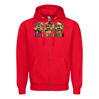 Red hallothanksmas Zipper Hoodie - texasbilliewilder