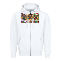 White hallothanksmas Zipper Hoodie - texasbilliewilder