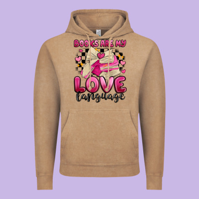 Books Are My Love Language Vintage Hoodie Designed By Maliassmallbusiness