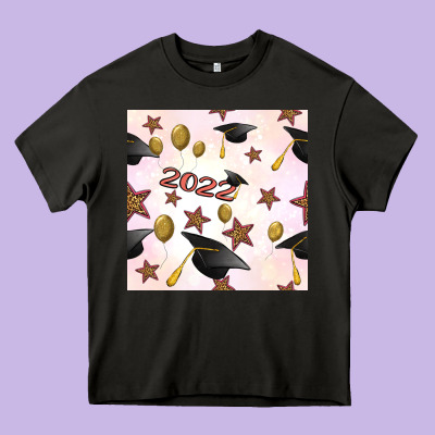 2022 To Graduation Seamless Pattern Heavy Core Tee Designed By Bundleandbundleshop