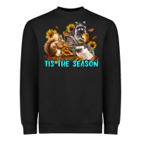 Black Fall Tis The Season Animals Heavyweight Sweatshirt - LillyAllenDesigns