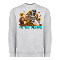 Heather Grey Fall Tis The Season Animals Heavyweight Sweatshirt - LillyAllenDesigns