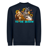 Navy Fall Tis The Season Animals Heavyweight Sweatshirt - LillyAllenDesigns