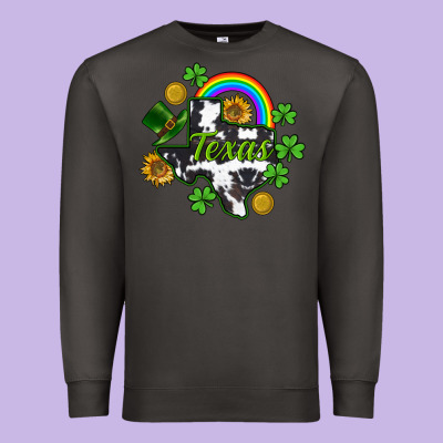 Texas Map St. Patrick's Premium Sweatshirt Designed By Cowgirlartshop