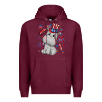 Burgundy fourth of july hippopotamus Premium Hoodie - CowGirlArtShop