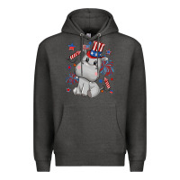 Charcoal Heather fourth of july hippopotamus Premium Hoodie - CowGirlArtShop