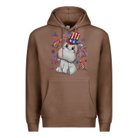 Chestnut fourth of july hippopotamus Premium Hoodie - CowGirlArtShop