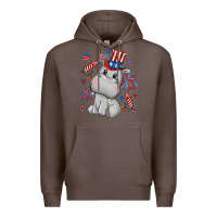 Coffee fourth of july hippopotamus Premium Hoodie - CowGirlArtShop