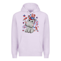 Lilac fourth of july hippopotamus Premium Hoodie - CowGirlArtShop