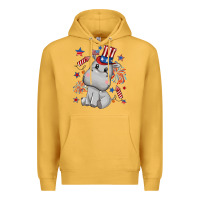 Mustard fourth of july hippopotamus Premium Hoodie - CowGirlArtShop