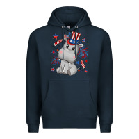 Navy fourth of july hippopotamus Premium Hoodie - CowGirlArtShop