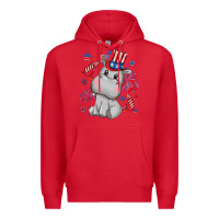 Red fourth of july hippopotamus Premium Hoodie - CowGirlArtShop