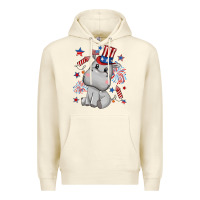Sandshell fourth of july hippopotamus Premium Hoodie - CowGirlArtShop