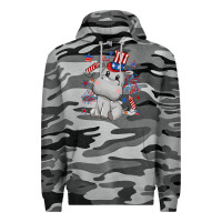 Slate Camo fourth of july hippopotamus Premium Hoodie - CowGirlArtShop
