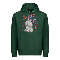 Sports Green fourth of july hippopotamus Premium Hoodie - CowGirlArtShop