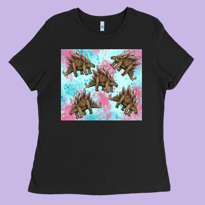 Dinosaur Stegosaurus Ladies Tee Designed By Artiststas
