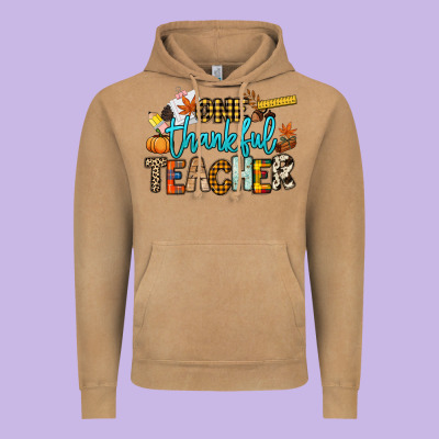 One Thankful Teacher Vintage Hoodie Designed By Nancycooperartshop