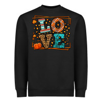 Black Fall Autumn Leopard Love Heavyweight Sweatshirt - LillyAllenDesigns