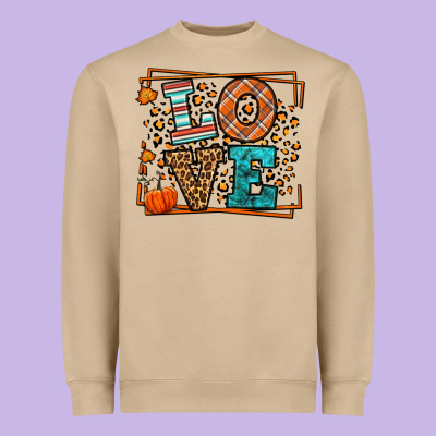 Fall Autumn Leopard Love Heavyweight Sweatshirt Designed By Lillyallendesigns