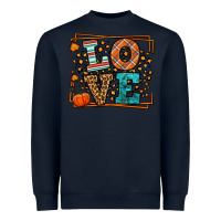 Navy Fall Autumn Leopard Love Heavyweight Sweatshirt - LillyAllenDesigns