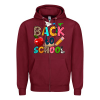Burgundy back to school Zipper Hoodie - texasbilliewilder