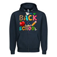 Navy back to school Zipper Hoodie - texasbilliewilder