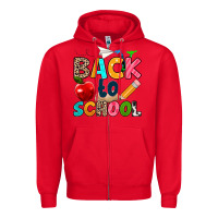 Red back to school Zipper Hoodie - texasbilliewilder