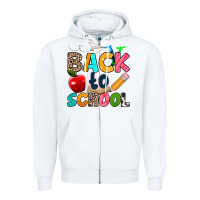 White back to school Zipper Hoodie - texasbilliewilder