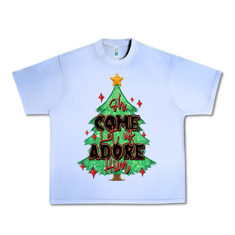 Oh Come Let Us Adore Him Christmas Tree Urban Heavy Tee by MaliasSmallBusiness | Teevron