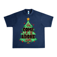 Navy oh come let us adore him christmas tree Urban Heavy Tee - MaliasSmallBusiness