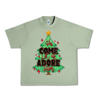 Oil Green oh come let us adore him christmas tree Urban Heavy Tee - MaliasSmallBusiness