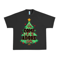 Pigment Black oh come let us adore him christmas tree Urban Heavy Tee - MaliasSmallBusiness